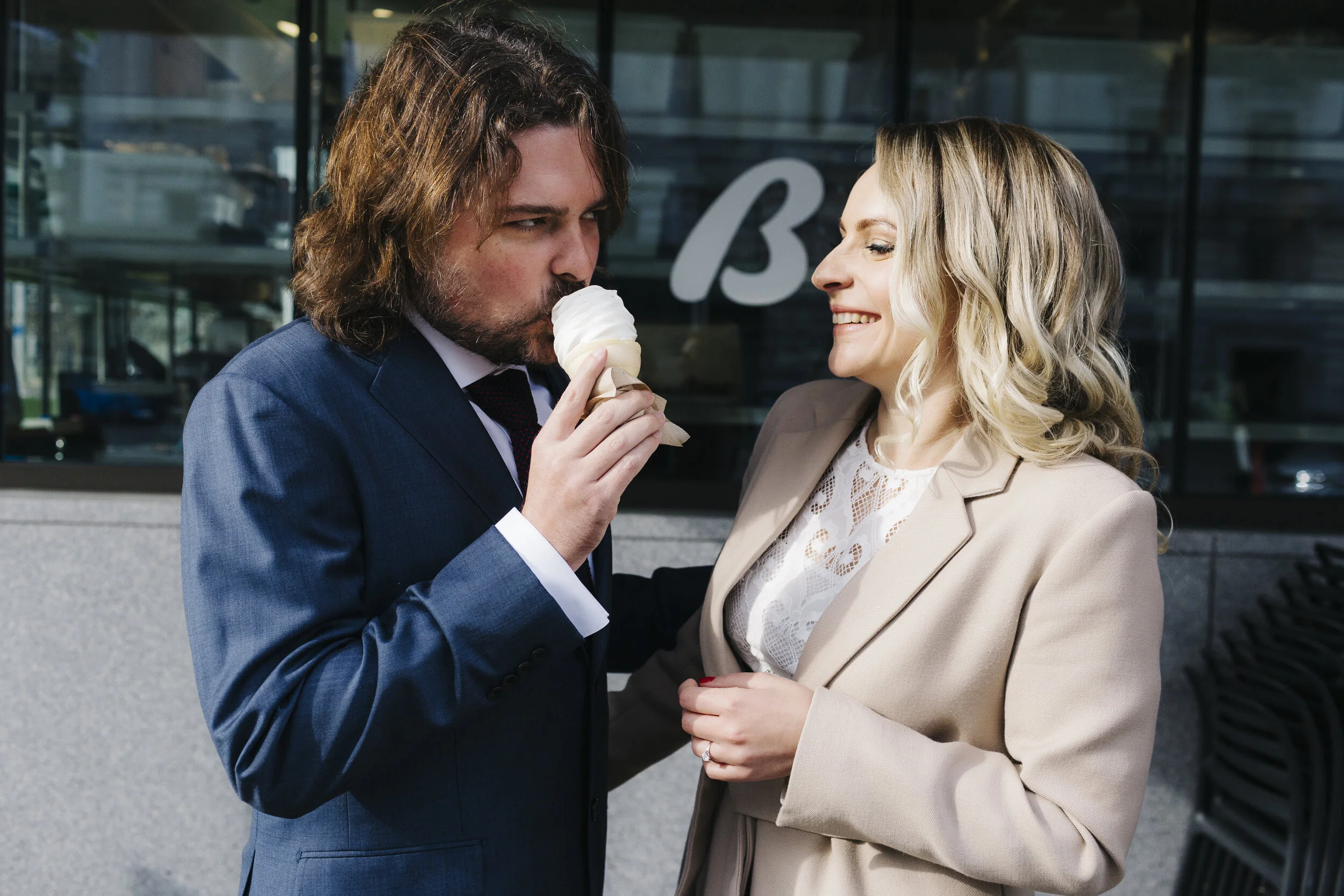 Austin and Kate outdoors.